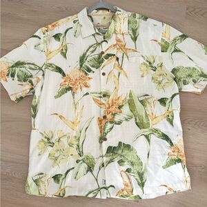 Tommy Bahama Tropical Silk Hawaiian Shirt Casual Button Front Beach Men's XL
